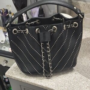 Buxton Black Studded Chain Shoulder Bag